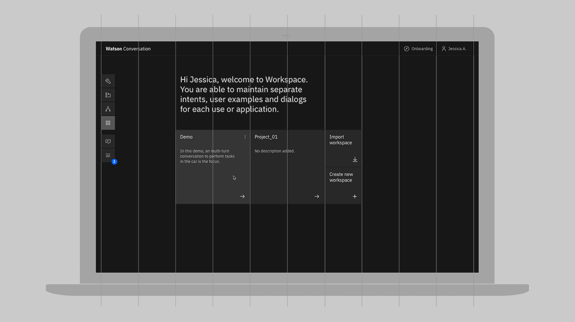 Watson Chatbot screen showing 2x Grid Watson Chatbot screen showing 2x Grid