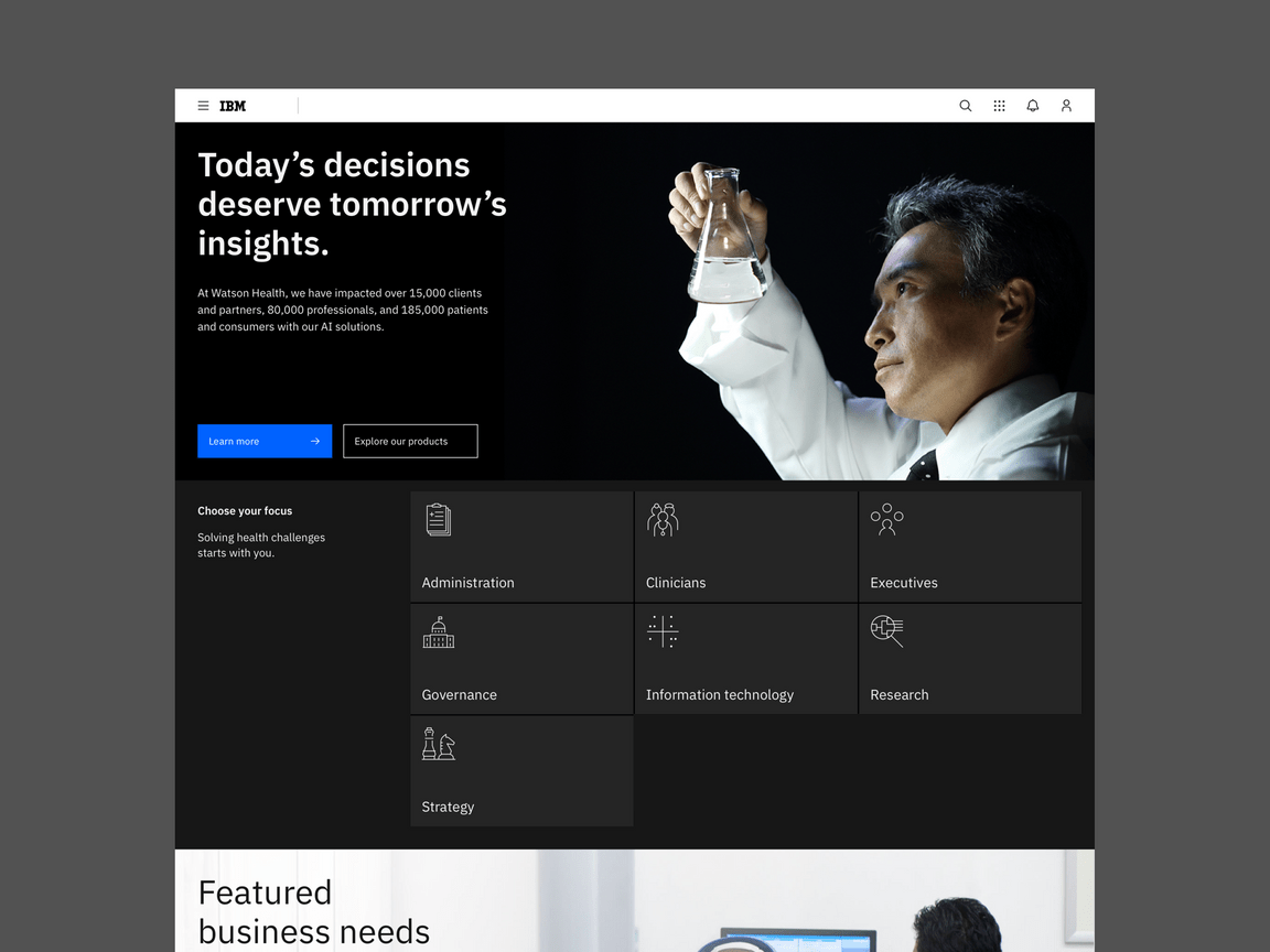 Watson Health web page Watson Health web page